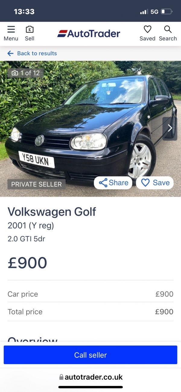 2001 volkswagen golf gti 115 bh